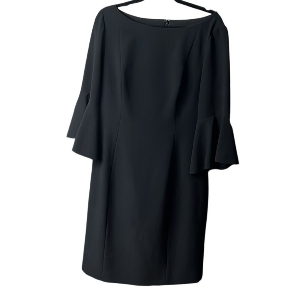Alex Marie‎ Women's Black Bell Sleeve Sheath Dress Size 12 classic Gorpcore